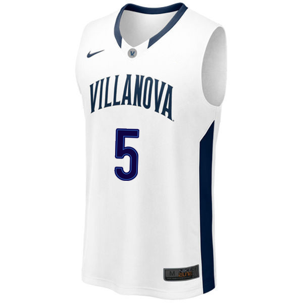 Men #5 Phil Booth Villanova Wildcats College Basketball Jerseys Sale-White - Click Image to Close